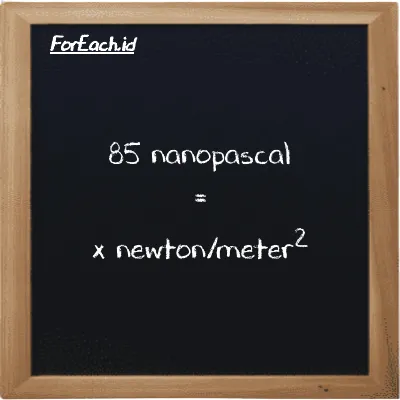 Example nanopascal to newton/meter<sup>2</sup> conversion (85 nPa to N/m<sup>2</sup>)